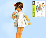 McCall 2290: 1960s Uncut Todddlers A-Line Boho Dress Size 6x Vintage Sewing Pattern