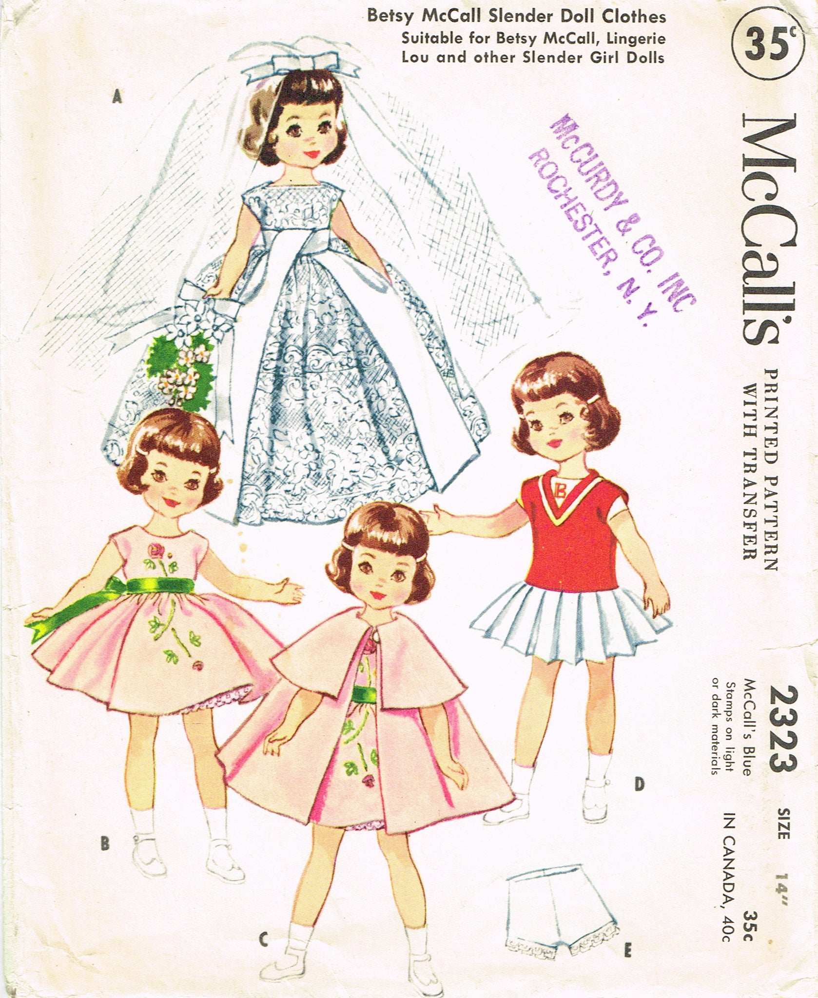 1950s Vintage McCalls Pattern 2323 Uncut 8in Betsy McCall