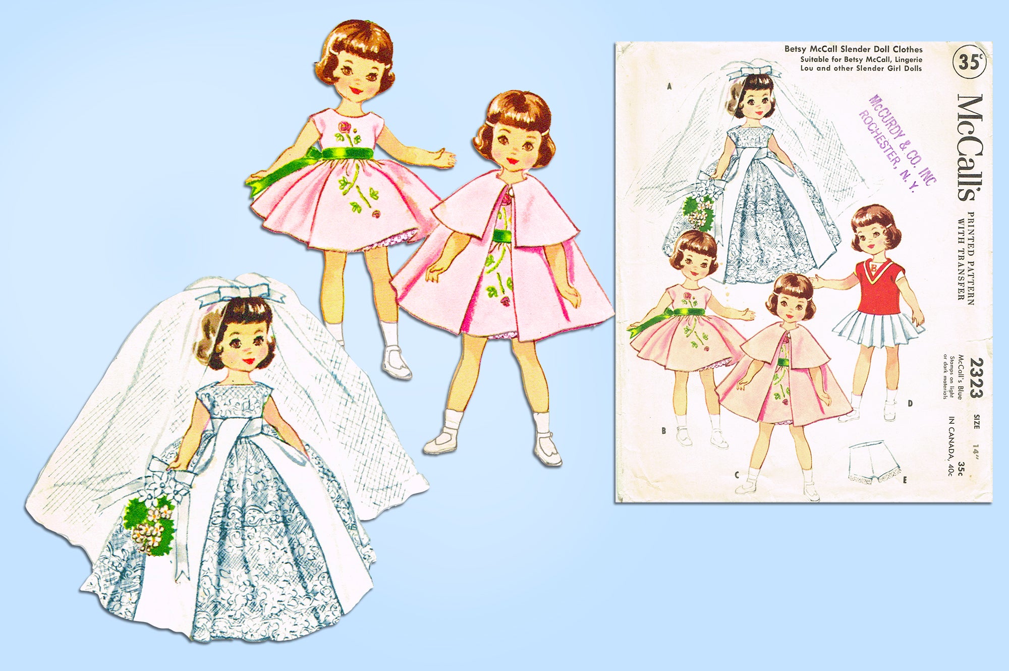 1950s Vintage McCalls Pattern 2323 Uncut 8in Betsy McCall