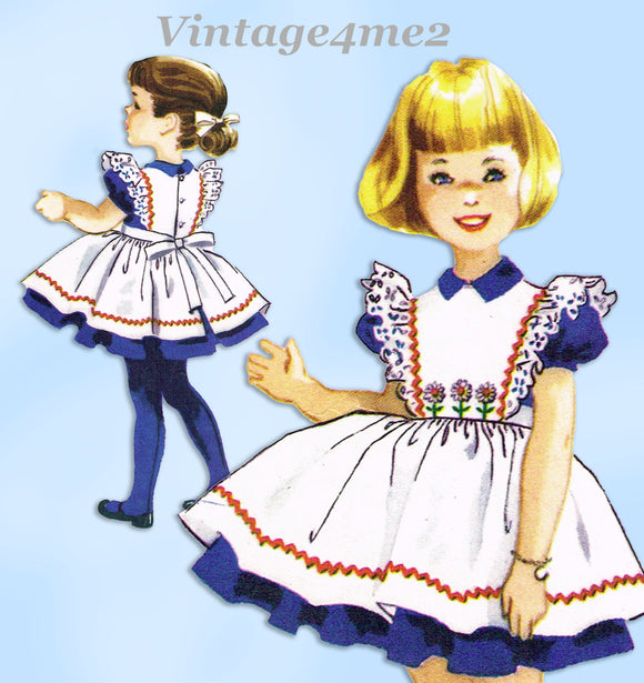 1950s Vintage McCall's Sewing Pattern 2358 Uncut Helen Lee Tot Dress Sz 2