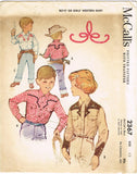 1950s Vintage McCalls Sewing Pattern 2367 Boys Embroidered Western Shirt Size 12