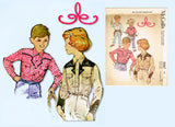 1950s Vintage McCalls Sewing Pattern 2367 Boys Embroidered Western Shirt Size 12