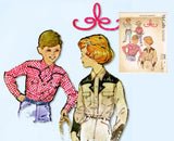 1950s Vintage McCalls Sewing Pattern 2367 Boys Embroidered Western Shirt Size 12