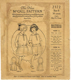 1920s Vintage McCall Sewing Pattern 2372 Sweet Toddler Girls Dress Size 6