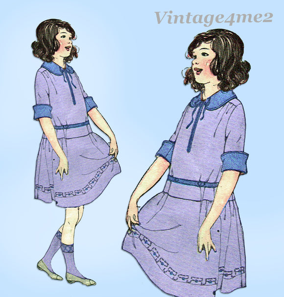 1920s Vintage McCall Sewing Pattern 2372 Sweet Toddler Girls Dress Size 6