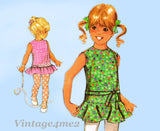 1970s Vintage McCalls Sewing Pattern 2372 Uncut Toddler Girls Drop Waist Dress 6x