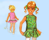 1970s Vintage McCalls Sewing Pattern 2372 Uncut Toddler Girls Drop Waist Dress 6x