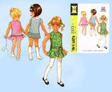 1970s Vintage McCalls Sewing Pattern 2372 Uncut Toddler Girls Drop Waist Dress 4