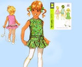 1970s Vintage McCalls Sewing Pattern 2372 Uncut Toddler Girls Drop Waist Dress 6x