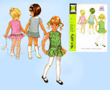 1970s Vintage McCalls Sewing Pattern 2372 Uncut Toddler Girls Drop Waist Dress 6x