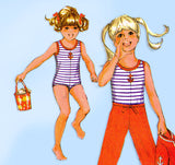 McCall 2374: 1970s Uncut Toddler Girls Bathing Suit Sz 6x Vintage Sewing Pattern