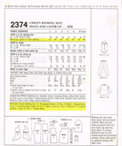 McCall 2374: 1970s Uncut Toddler Girls Bathing Suit Sz 6x Vintage Sewing Pattern