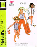 McCall 2374: 1970s Uncut Toddler Girls Bathing Suit Sz 6x Vintage Sewing Pattern
