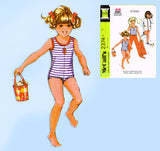 McCall 2374: 1970s Uncut Toddler Girls Bathing Suit Sz 6x Vintage Sewing Pattern