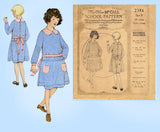 1920s Vintage McCalls Sewing Pattern 2381 Uncut Girls School Dress Sz 8