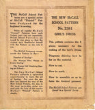 1920s Vintage McCalls Sewing Pattern 2381 Uncut Girls School Dress Sz 8