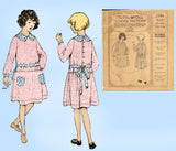 1920s Vintage McCalls Sewing Pattern 2381 Uncut Girls School Dress Sz 8