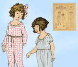 1920s Vintage McCall Sewing Pattern 2391 Cute Toddler Girls Pajamas Size 2