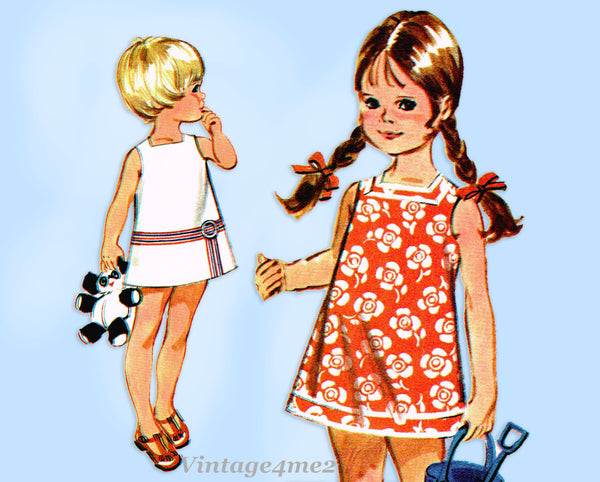 McCall 2435: 1960s Uncut Toddler Girls Sun Dress Size 3 Vintage Sewing Pattern