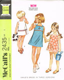 McCall 2435: 1960s Uncut Toddler Girls Sun Dress Size 3 Vintage Sewing Pattern