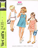 McCall 2435: 1960s Uncut Toddler Girls Sun Dress Size 6 Vintage Sewing Pattern