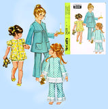 1960s Vintage McCalls Sewing Pattern 2439 Easy Uncut Toddler Pjs & Robe Sz 2