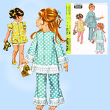 1960s Vintage McCalls Sewing Pattern 2439 Easy Uncut Toddler Pjs & Robe Sz 6