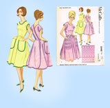 1960s Vintage McCall's Sewing Pattern 2440 Cute Uncut Apron Wrap Dress Sz LRG