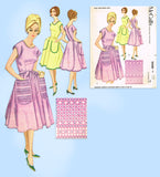 1960s Vintage McCall's Sewing Pattern 2440 Cute Uncut Apron Wrap Dress Sz LRG