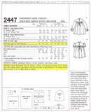 McCall 2447: 1970s Uncut Toddler Girls Smocked Dress Sz 6 Vintage Sewing Pattern