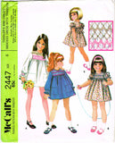 McCall 2447: 1970s Uncut Toddler Girls Smocked Dress Sz 6 Vintage Sewing Pattern