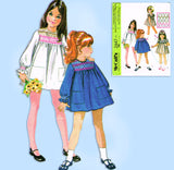 McCall 2447: 1970s Uncut Baby Girls Smocked Dress 6mos Vintage Sewing Pattern