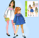 McCall 2447: 1970s Uncut Toddler Girls Smocked Dress Sz 4 Vintage Sewing Pattern