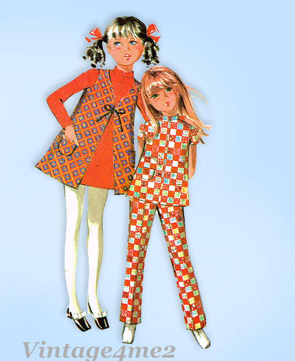1960s Vintage McCalls Sewing Pattern 2473 Uncut Toddler Girls Play Clothes Size 5