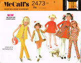1960s Vintage McCalls Sewing Pattern 2473 Uncut Toddler Girls Play Clothes Size 5