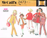 1960s Vintage McCalls Sewing Pattern 2473 Uncut Toddler Girls Play Clothes Size 6