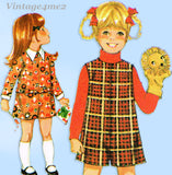 McCall 2487: 1970s Uncut Toddler Girls Pantdress Size 2 Vintage Sewing Pattern