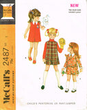 McCall 2487: 1970s Uncut Toddler Girls Pantdress Size 2 Vintage Sewing Pattern