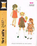 McCall 2487: 1970s Uncut Toddler Girls Pantdress Size 5 Vintage Sewing Pattern