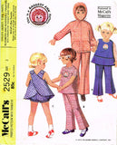 1960s Vintage McCalls Sewing Pattern 2529 Uncut Toddler Girls Play Clothes Size 3