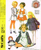 1970s Vintage McCalls Sewing Pattern 2530 Toddler Girls Raggedy Ann Dress