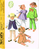 McCall 2563: 1970s Uncut Toddler Girls Ensemble 6 mos Vintage Sewing Pattern