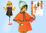 1960s Vintage McCalls Sewing Pattern 2581 Uncut Toddler Girls Dress & Coat Sz 6