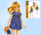 McCall 2604: 1970s Uncut Baby Girls Mod Dress Sz 1 Vintage Sewing Pattern