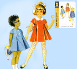 McCall 2664: 1960s Uncut Toddler Girls Pleated Dress Size 5 Vintage Sewing Pattern
