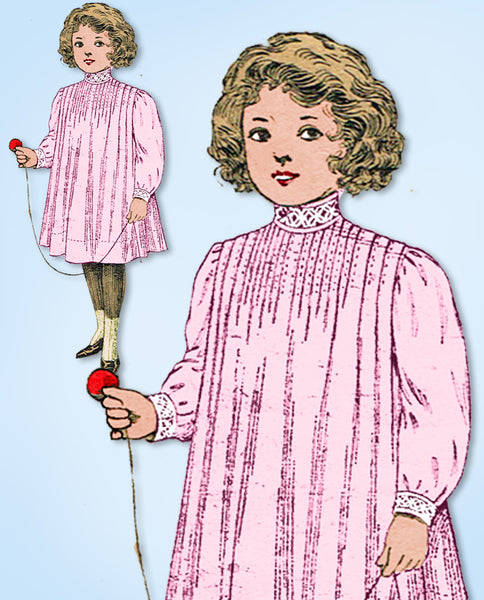 1910s Original Vintage McCall Pattern 2980 Uncut Toddler Girls Tucked Dress Sz 3