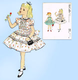 McCall's 3061: 1950s Cute Toddler Girls Tucked Dress Sz4 Vintage Sewing Pattern