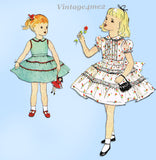 McCall's 3061: 1950s Cute Toddler Girls Tucked Dress Sz4 Vintage Sewing Pattern
