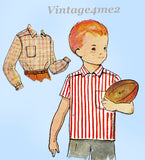 McCall 3094: 1950s Cute Toddler Boys Casual Shirt Size 4 Vintage Sewing Pattern