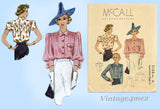 McCall 3126: 1930s Gorgeous Misses Gathered Blouse Sz 36B Vintage Sewing Pattern